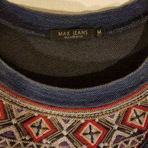Max Jeans Tops - Max Jeans | Blue Aztec Tee Max Jeans Tops - Max Jeans | Blue Aztec Tee